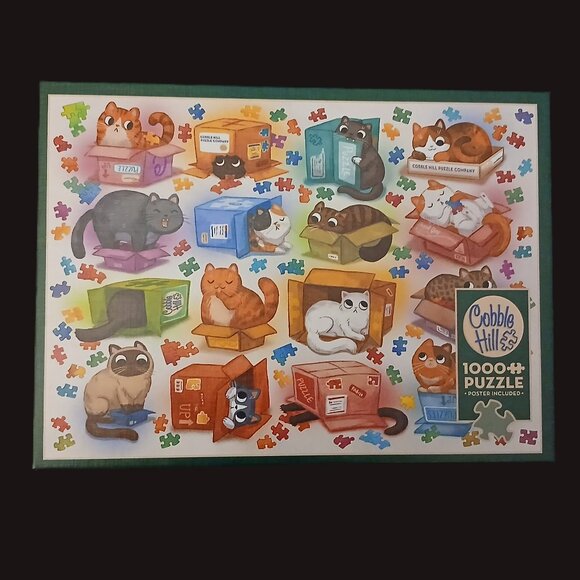 Cobble Hill Cats Vs. Puzzles Jigsaw Puzzle, 1000 Pieces - Picture 1 of 3